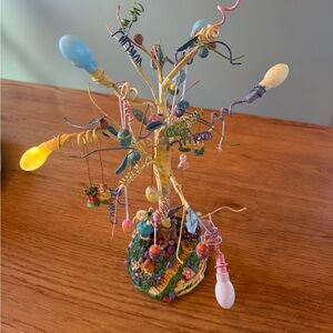 Vintage Easter Tree With Blinking lights And Mini Ornaments